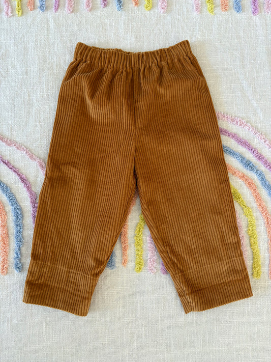 Mustard Corduroy with Floral Cuff - Size 3