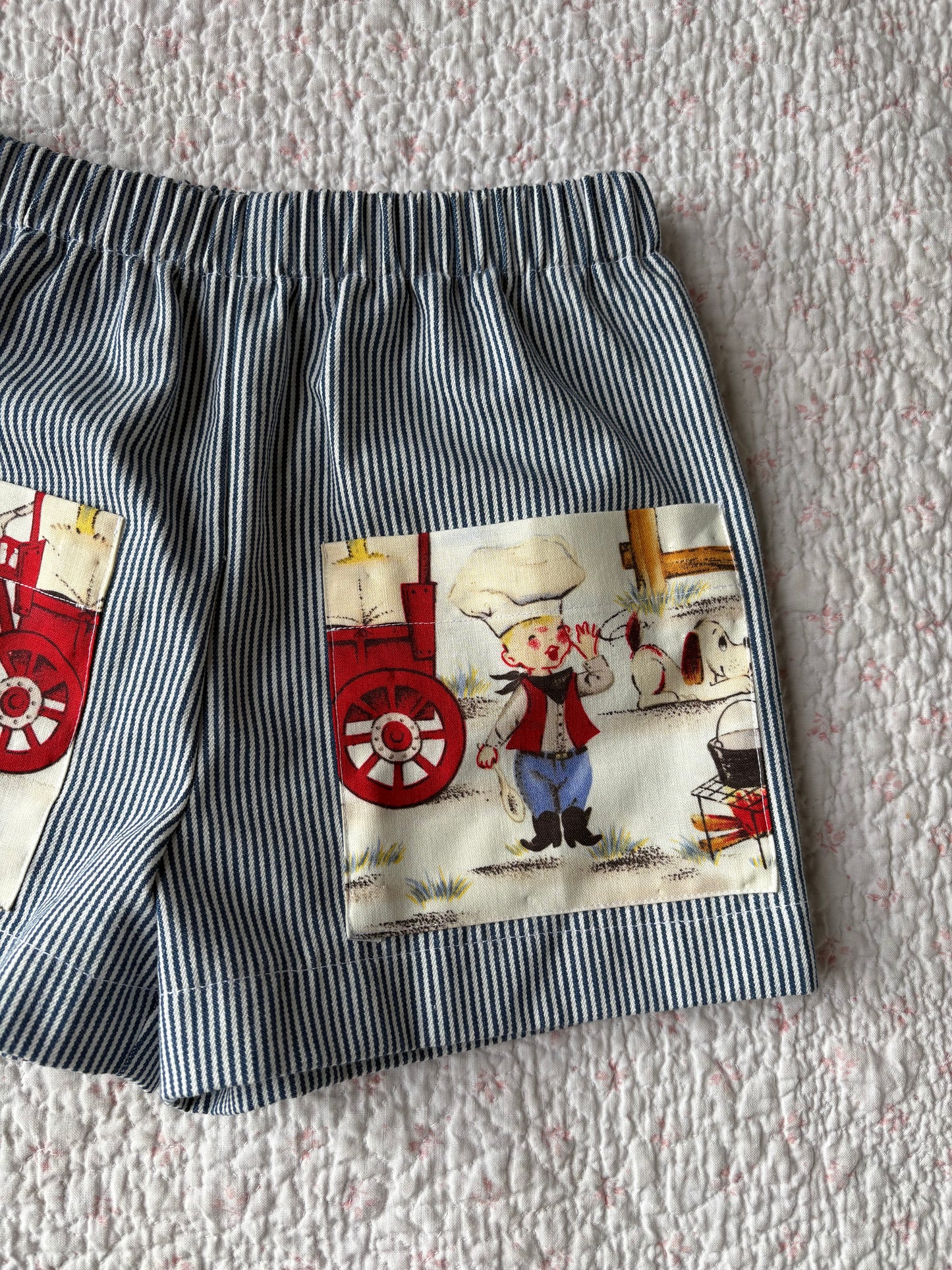 Cowboy Pockets Stripe Shorts - Size 2