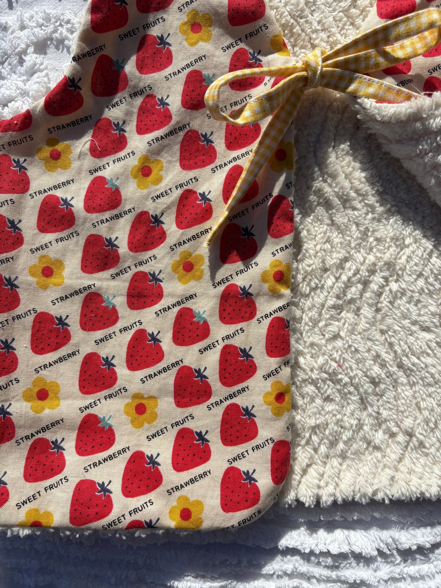 Reversible Cream Chenille Vest with Strawberry Lining (2-3 Years)