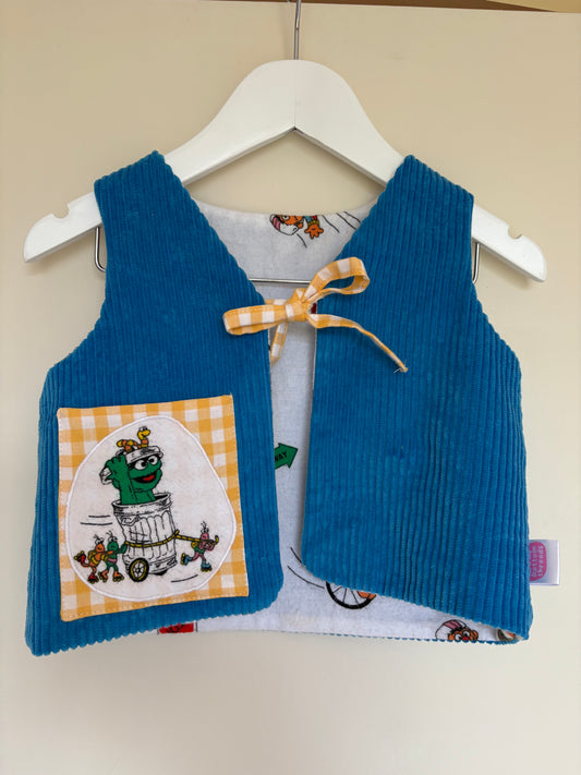 Vintage Sesame Street Blue Corduroy Vest - Size 1
