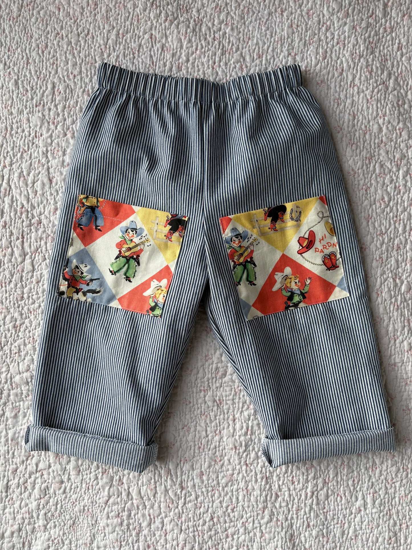 Denim Pinstripe With Western Pockets - Size 2