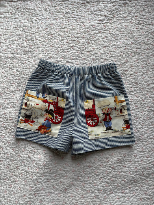 Cowboy Pockets Stripe Shorts - Size 2