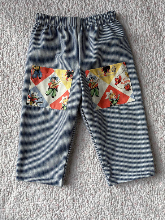 Denim Pinstripe With Western Pockets - Size 2