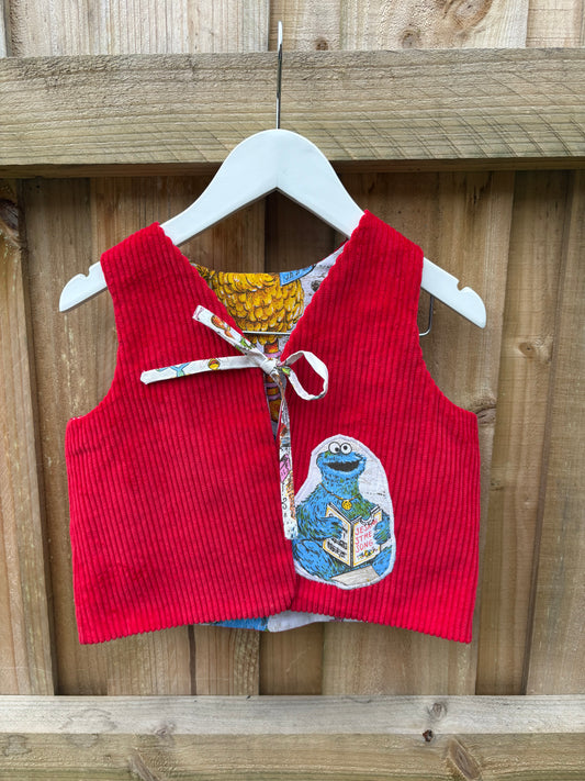 Vintage Sesame Street Red Corduroy Vest - Size 4