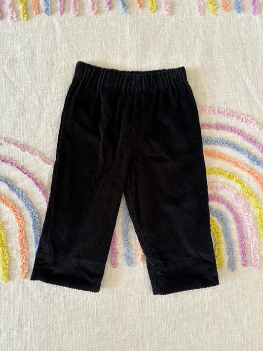 Navy Corduroy with Gingham Cuff - Size 1