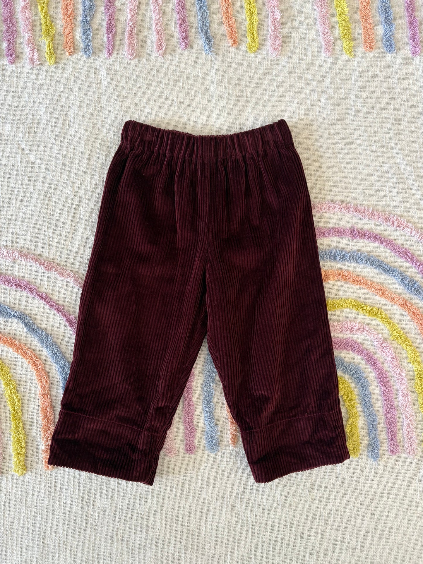 Burgundy Corduroy with Butterfly Cuff - Size 1