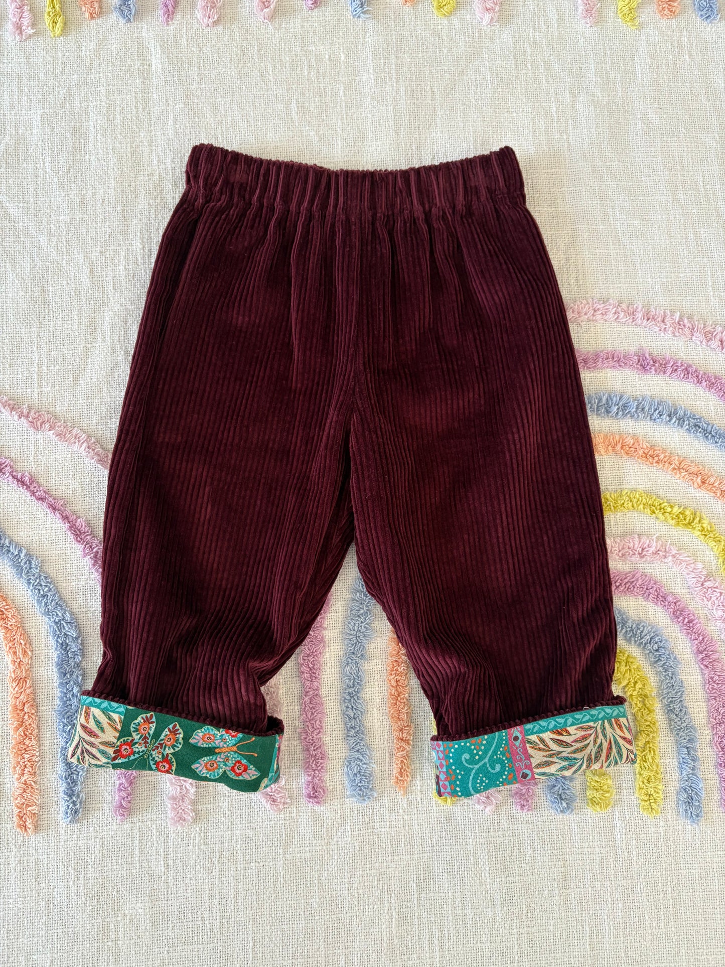 Burgundy Corduroy with Butterfly Cuff - Size 1
