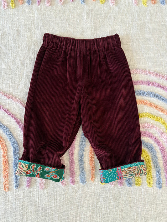 Burgundy Corduroy with Butterfly Cuff - Size 1