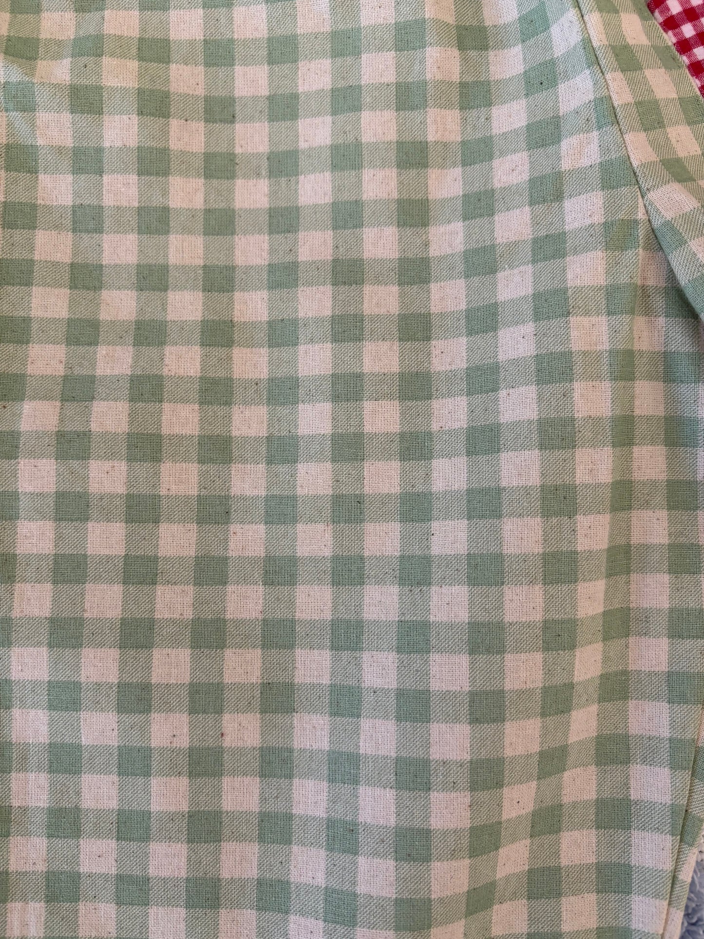 Tomato Seeds Organic Cotton Green Gingham Pants with Front Pocket- size 2