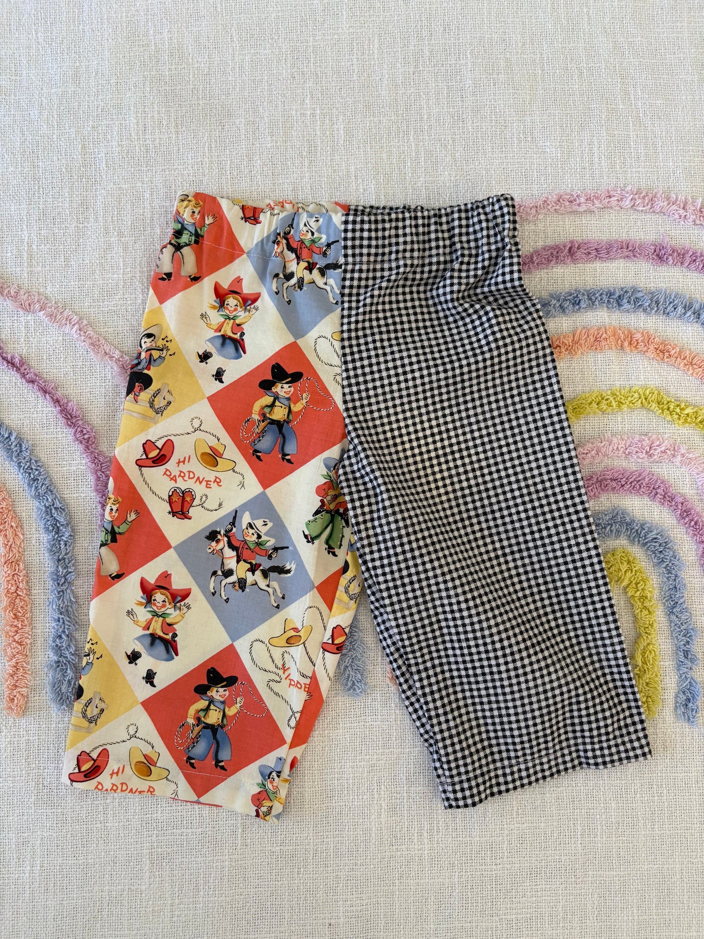 Yeehaw Cowboy and Checked Pants - Size 0
