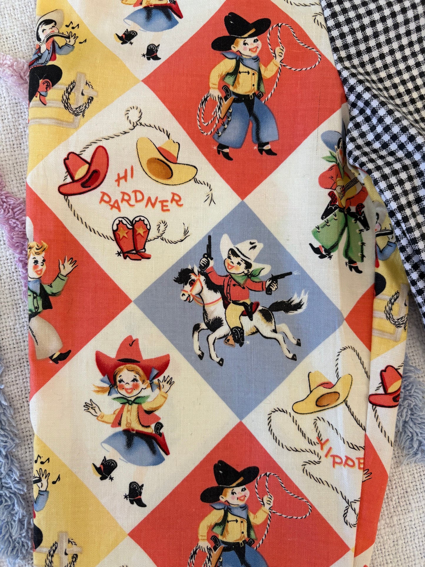 Yeehaw Cowboy and Checked Pants - Size 0