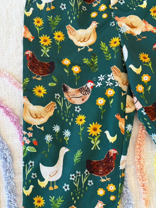 Chickens and Ducks Print Pants - size 2