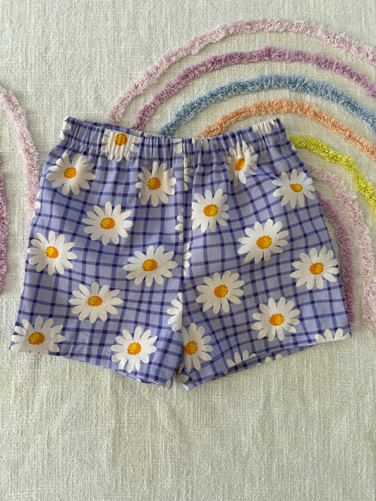 Purple Daisy Shorts - Size 3