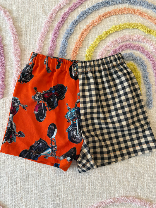 Motorbike Mismatch Shorts - Size 3