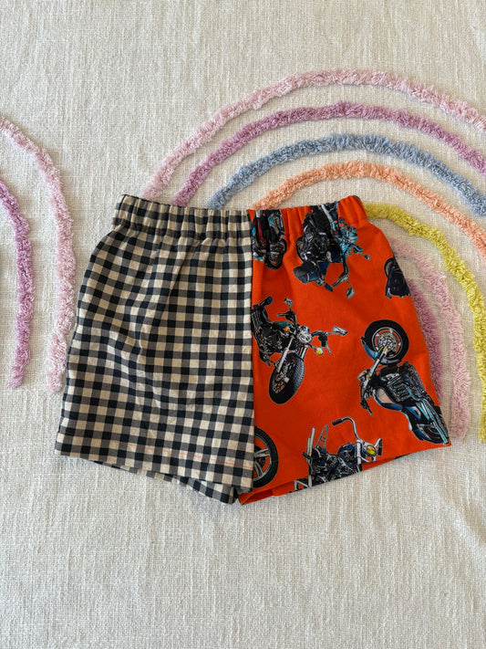 Motorbike Mismatch Shorts - Size 3