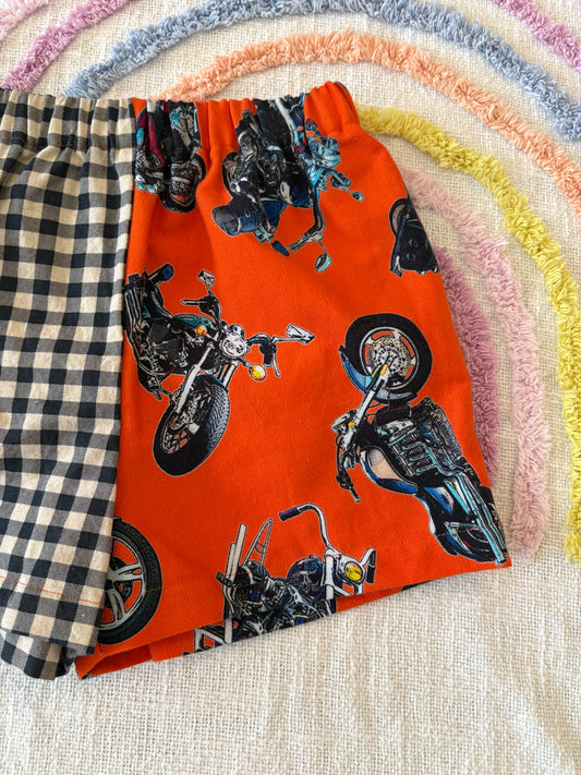 Motorbike Mismatch Shorts - Size 3