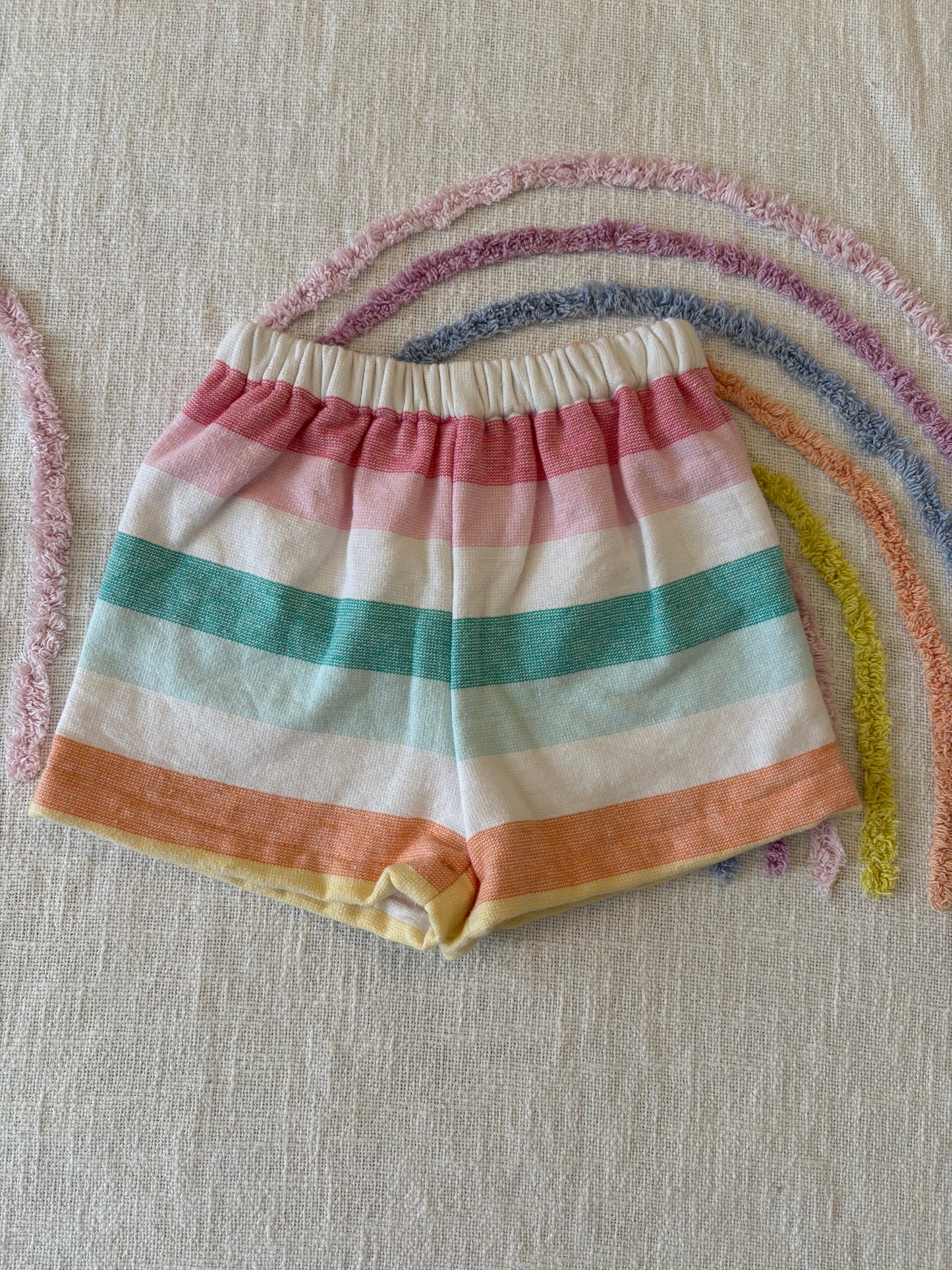 Striped Towel Shorts - Size 2