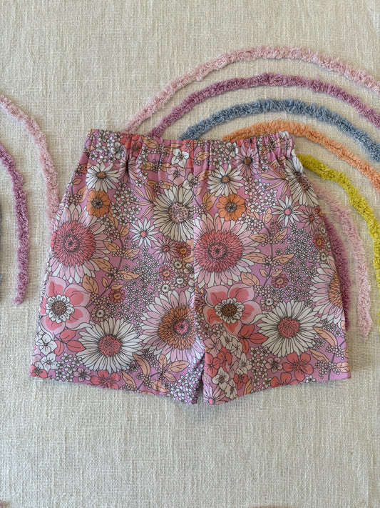 Pink Floral Shorts - Size 4