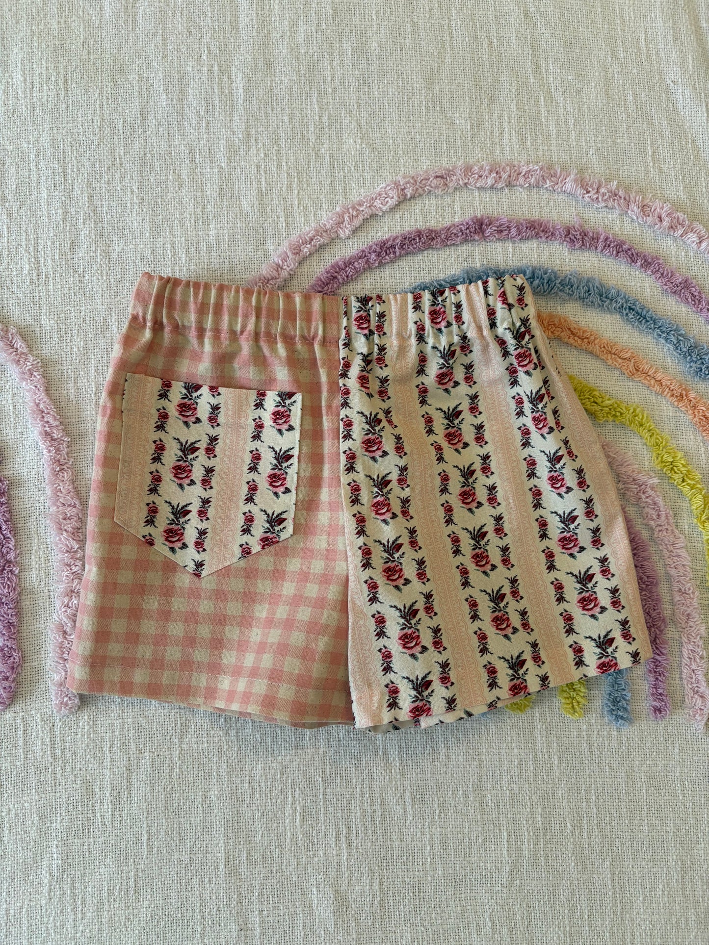 Rose Garden Mismatched Shorts - Size 3